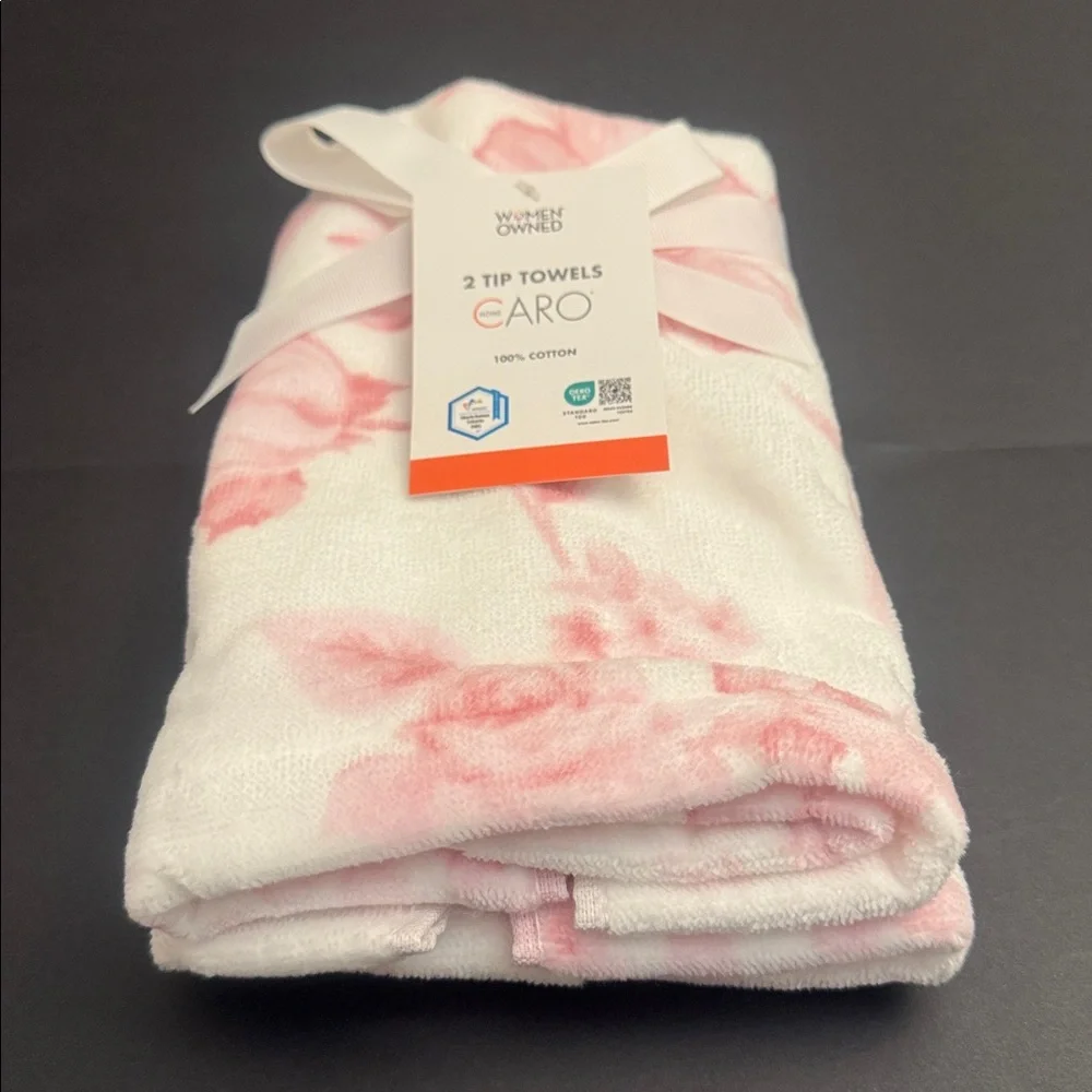 6pc CARO HOME 100% Cotton Pink Floral Bath Towel Set - Pink/White